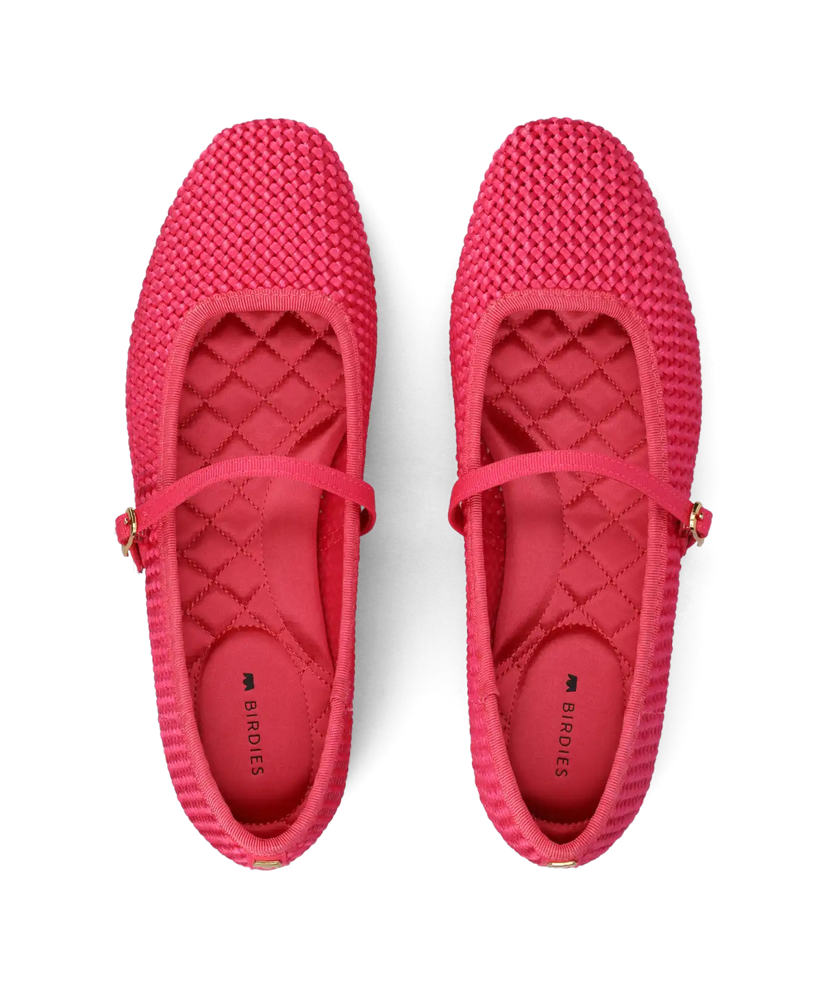 The Hummingbird Mary Jane - Hot Pink Woven Satin