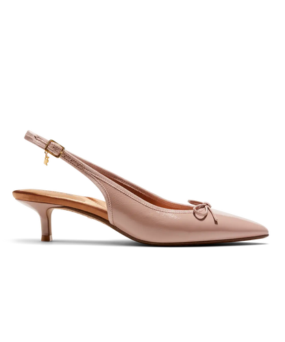 The Goldfinch Kitten Heel - Blush Patent Leather