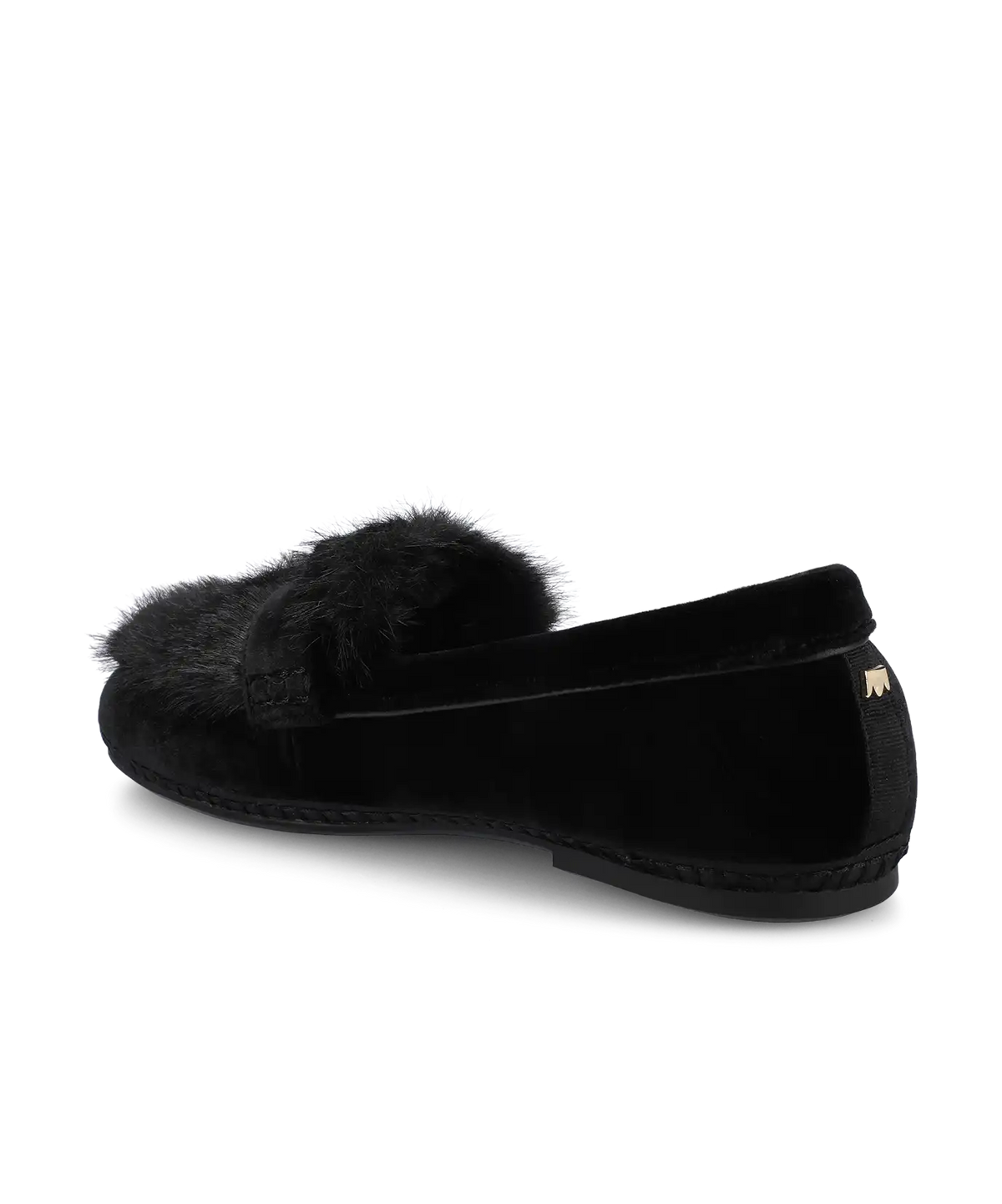 The Heron Loafer Cozy - Black Velvet Faux Fur
