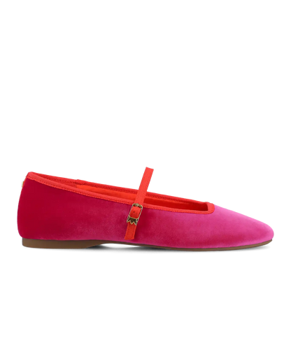 The Hummingbird Mary Jane - Hot Pink Velvet