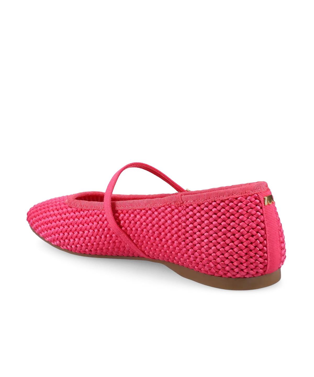 The Hummingbird Mary Jane - Hot Pink Woven Satin