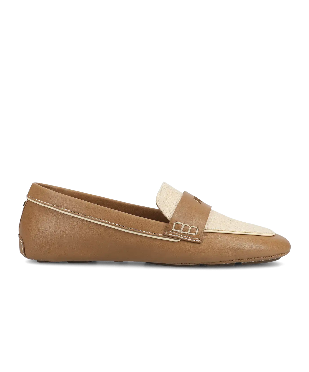 The Vesper Driver - Cappuccino Leather Raffia